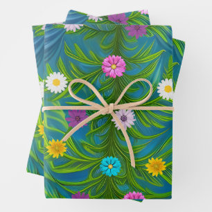 Feuille De Papier Cadeau Jardin Abstrait de la petite salade