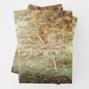 Feuille De Papier Cadeau Jardin d'automne rustique