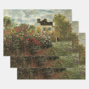 Feuille De Papier Cadeau Jardin de Monet à Argenteuil par Claude Monet