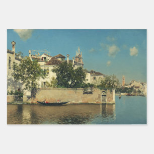 Feuille De Papier Cadeau Jardin du Palais Vendramin à Venise