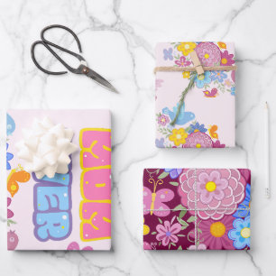 Feuille De Papier Cadeau Jardin Fantaisiste Oiseaux & Papillons Meilleure M