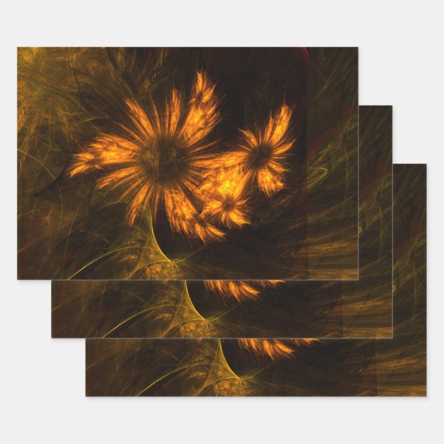 Feuille De Papier Cadeau Jardin mystique Art Abstrait (Lot)