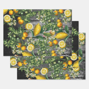 Feuille De Papier Cadeau Jardin rustique d'agrumes