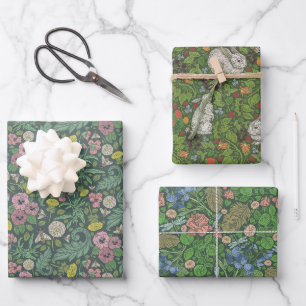 Feuille De Papier Cadeau Jardin victorien anglais Mix Bunnies Dragonflies