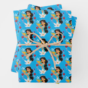 Feuille De Papier Cadeau Jasmin Avec Lampe Magique