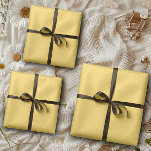 Feuille De Papier Cadeau Jaune Pissenlit Uni Classique Élégant