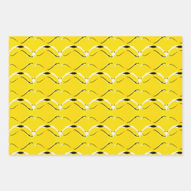Feuille De Papier Cadeau Jaune positif (Devant)