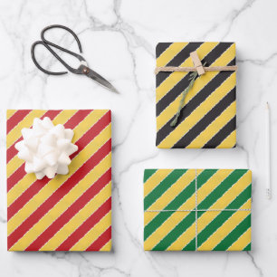 Feuille De Papier Cadeau Jaune Vert Rouge Grandes Faux Faux Tordu Noël