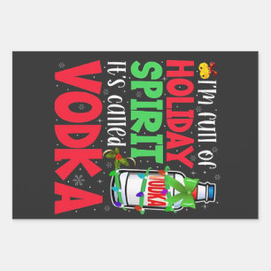 Feuille De Papier Cadeau Je suis plein d'esprit de Noël, ça s'appelle Vodka