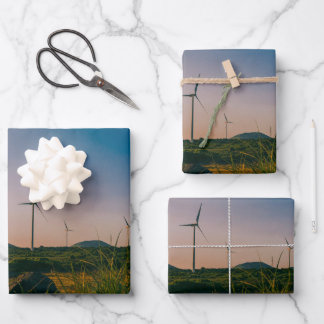 Feuille De Papier Cadeau Jeju Wind Farm Landscape Wrapping Paper