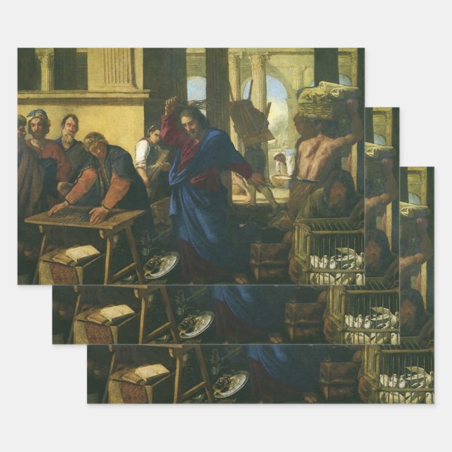Feuille De Papier Cadeau Jésus Christ Nettoyage du Temple (Lot)