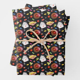 Feuille De Papier Cadeau Jetons de poker Cartes Roulette de jeu de dés Las 