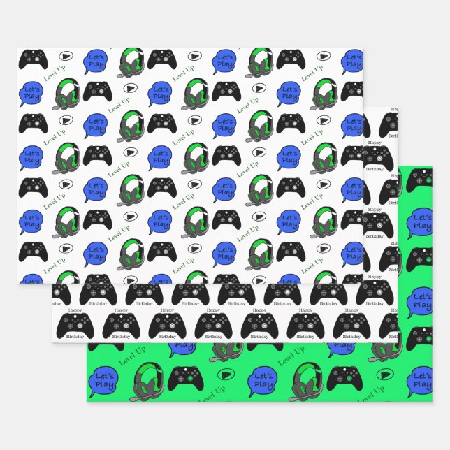 Feuille De Papier Cadeau Jeu à thème Anniversaire (Lot)