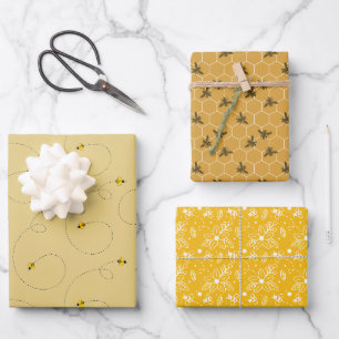 Feuille De Papier Cadeau Jeu d'abeilles de miel dur de travail 3