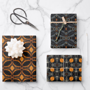 Feuille De Papier Cadeau Jeu de Motifs Abstrait Halloween 5