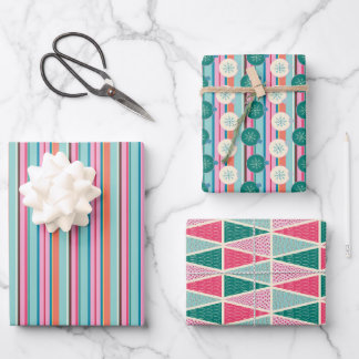 Feuille De Papier Cadeau Jeu de Noël Pop Rétro 2