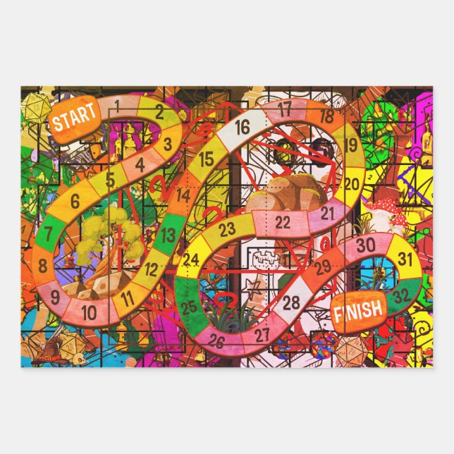 Feuille De Papier Cadeau Jeu de plateau (Devant)