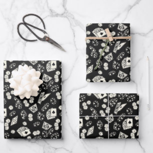 Feuille De Papier Cadeau Jeux de hasard Poker Quinte Flush Cartes Dés