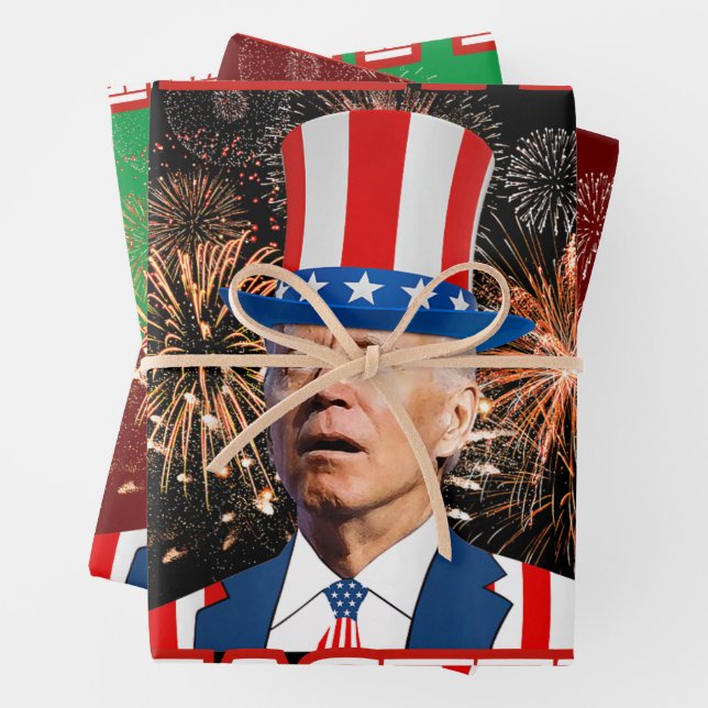 Feuille De Papier Cadeau Joe Biden Bonne Pâques (En situation)
