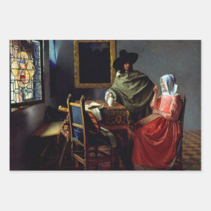 Feuille De Papier Cadeau Johannes Vermeer - Le verre du vin
