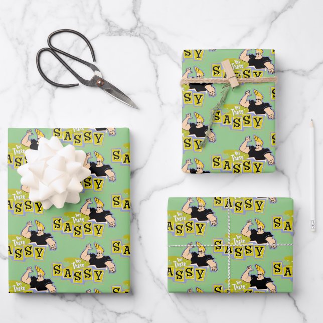 Feuille De Papier Cadeau Johnny Bravo - Hey There Sassy (Recto)