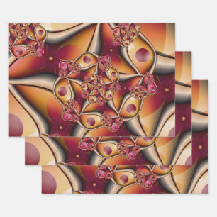 Feuille De Papier Cadeau Joie colorée Abstraite Rouge Orange Imaginaire Fra