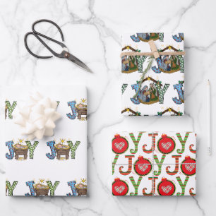 Feuille De Papier Cadeau Joie personnalisée Bébé Jésus Noël religieux