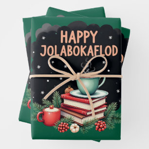 Feuille De Papier Cadeau Jolabokaflod - Islande Livre Flood