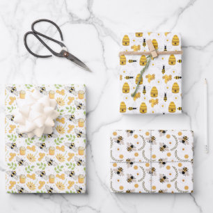 Feuille De Papier Cadeau joli carrelage bee motif partie Enveloppement Feui