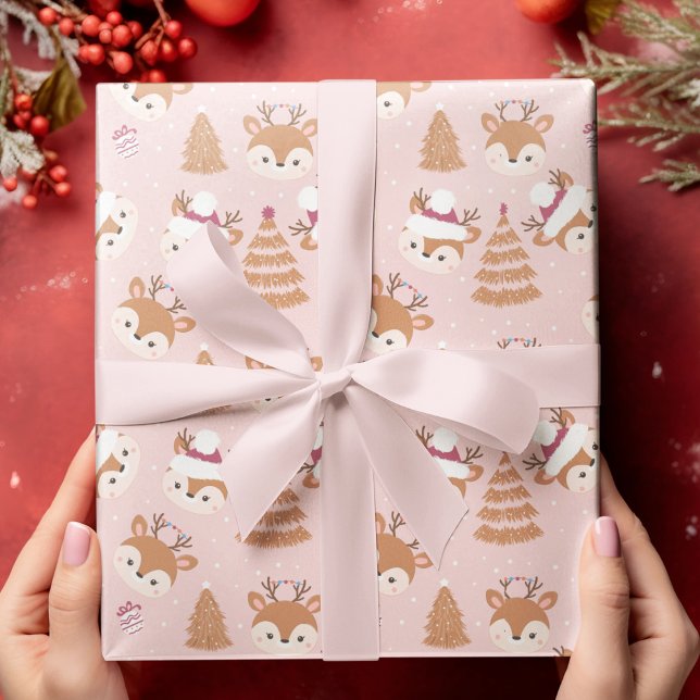 Feuille De Papier Cadeau Joli Deer de vacances (Créateur téléchargé)