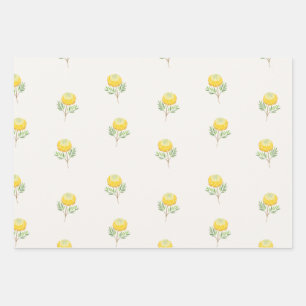 Feuille De Papier Cadeau Joli ensemble cadeau floral Vintage