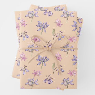 Feuille De Papier Cadeau Joli Fleur sauvage anglais Floral Party cadeaux Dé