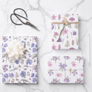 Feuille De Papier Cadeau Joli Fleur sauvage Floral Jardin Motif tendance