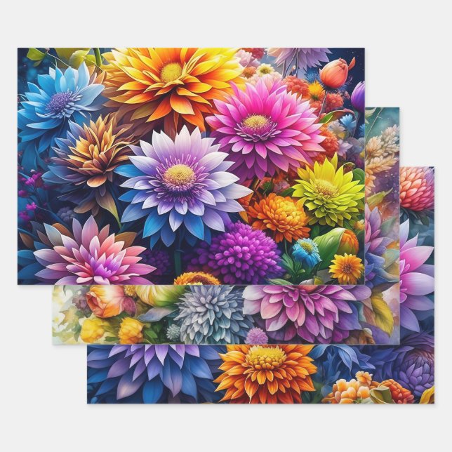 Feuille De Papier Cadeau Joli Floral Ai Art (Lot)