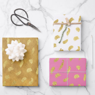 Feuille De Papier Cadeau Joli Glam Or Abstrait