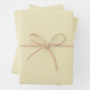 Feuille De Papier Cadeau Joli jaune en vichy simple classique chèques bébé