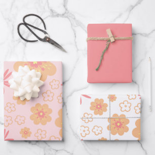 Feuille De Papier Cadeau Joli Motif Floral sucré