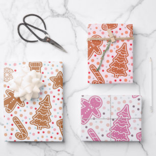 Feuille De Papier Cadeau Joli Noël Arbres Entend Étoiles Noël