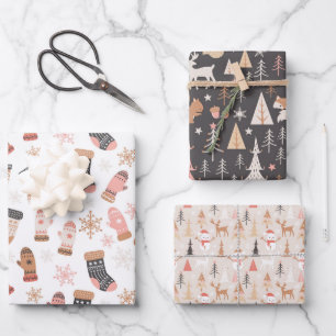 Feuille De Papier Cadeau Joli Noël Boho