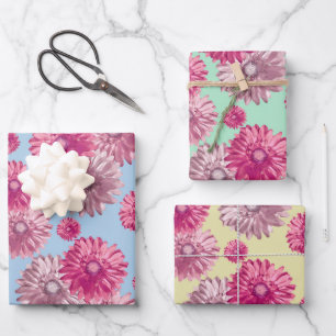 Feuille De Papier Cadeau Joli rose gerbera fleur marguerite fleurie