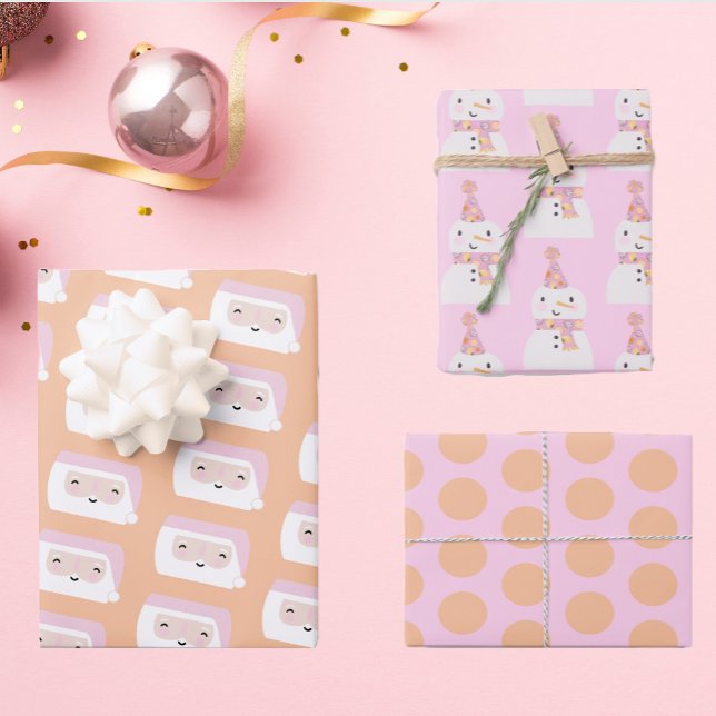 Feuille De Papier Cadeau Joli rose Motif de Noël Enfants (Créateur téléchargé)