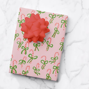 Feuille De Papier Cadeau Joli Sucres de canne de Noël Noël Noël Noël Rose
