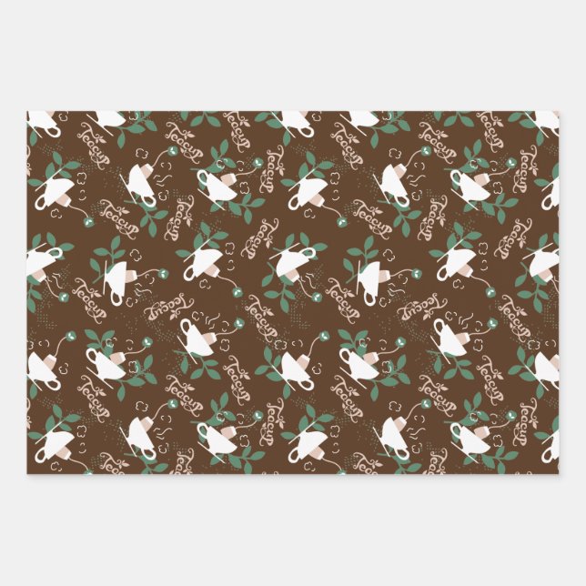 Feuille De Papier Cadeau Joli Teacup délicieux Thé (Devant)