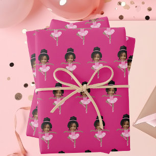 Feuille De Papier Cadeau Jolie ballerine afro-américaine - Photo personnali
