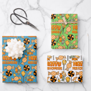 Feuille De Papier Cadeau Jolie Halloween sucreries Lollipop