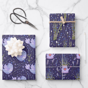 Feuille De Papier Cadeau Jolie Lavande violette