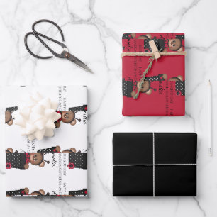 Feuille De Papier Cadeau Jolie Mignonne Petite-Fille Coccinelle Enfants Ann