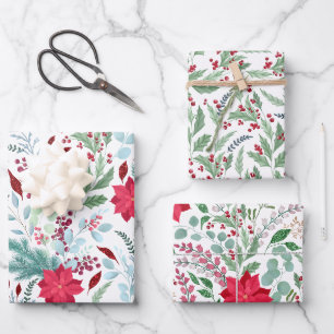 Feuille De Papier Cadeau Jolie parties scintillant d'aquarelle florale poin