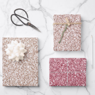 Feuille De Papier Cadeau Jolie Parties scintillant rose