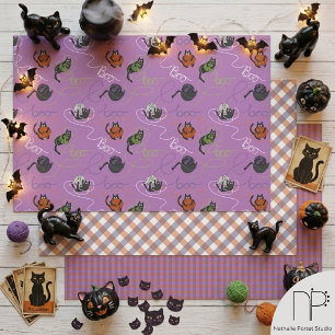 Feuille De Papier Cadeau Joliment emmêlé Chat Halloween